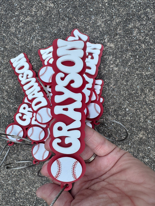 Baseball bag tag